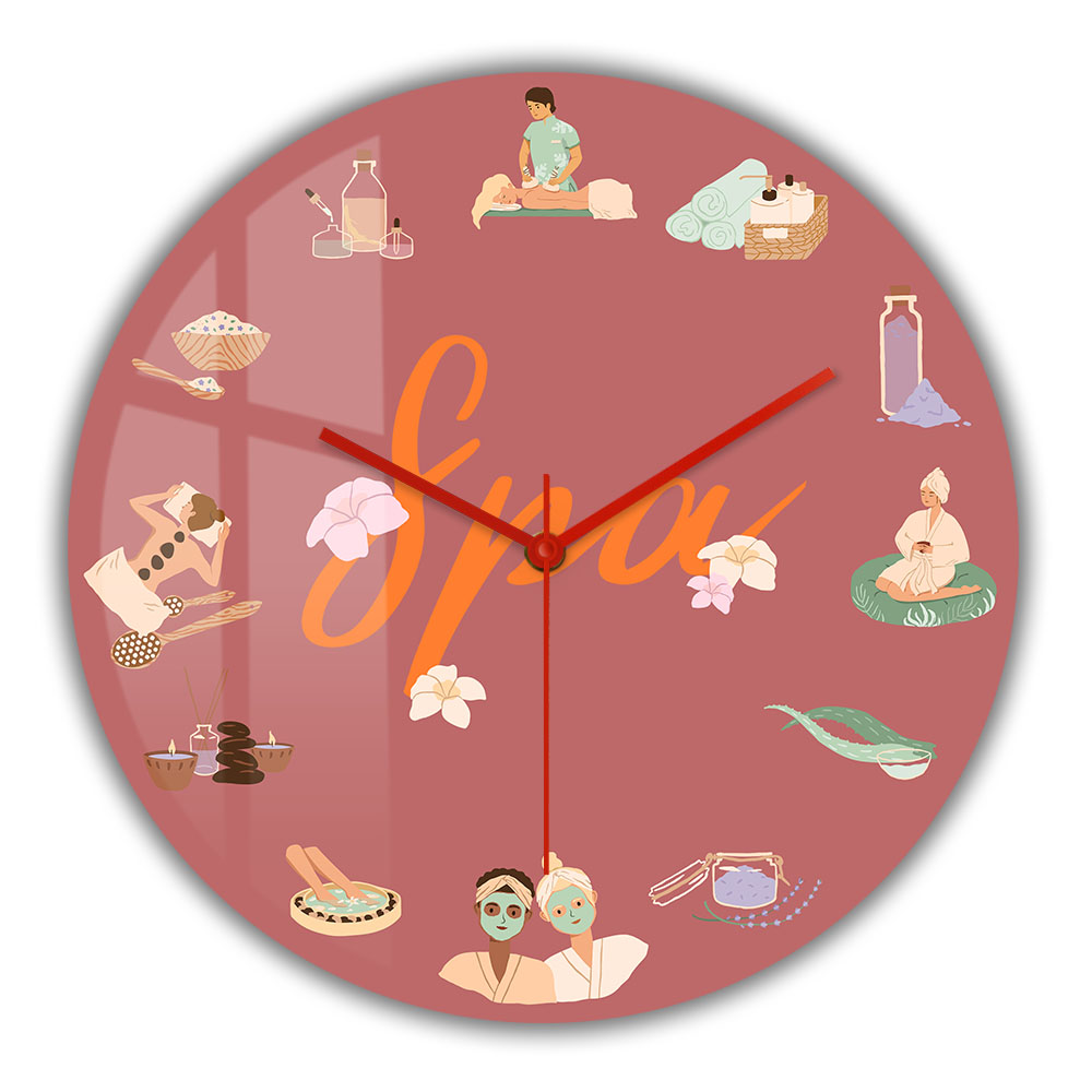Spa Wellness Salon - Horloge murale silencieuse à quartz pour