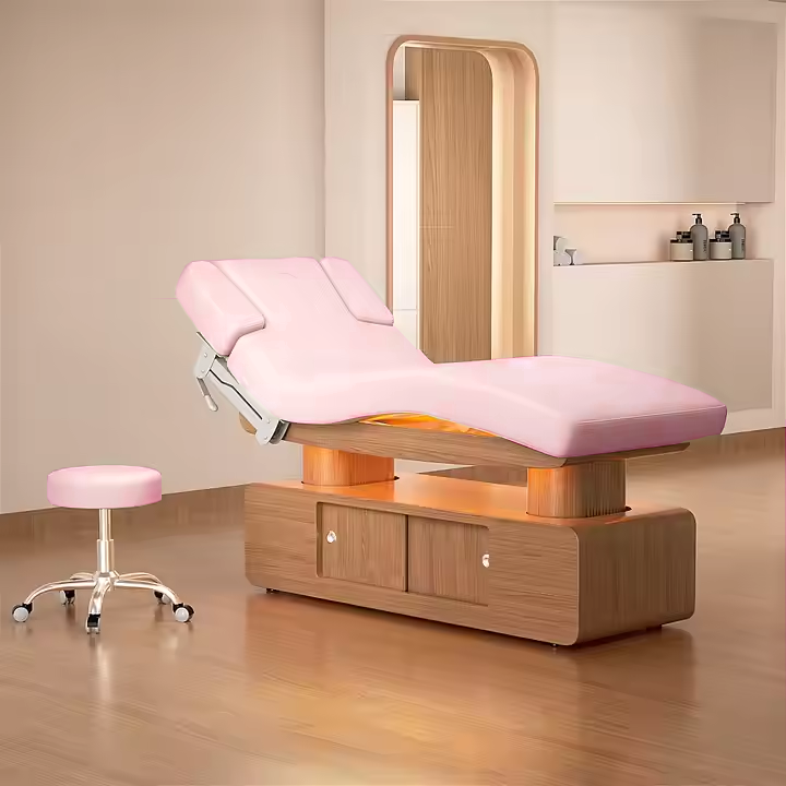 Lit de beauté rose de luxe à 3 - Spa Wellness Salon avis et prix