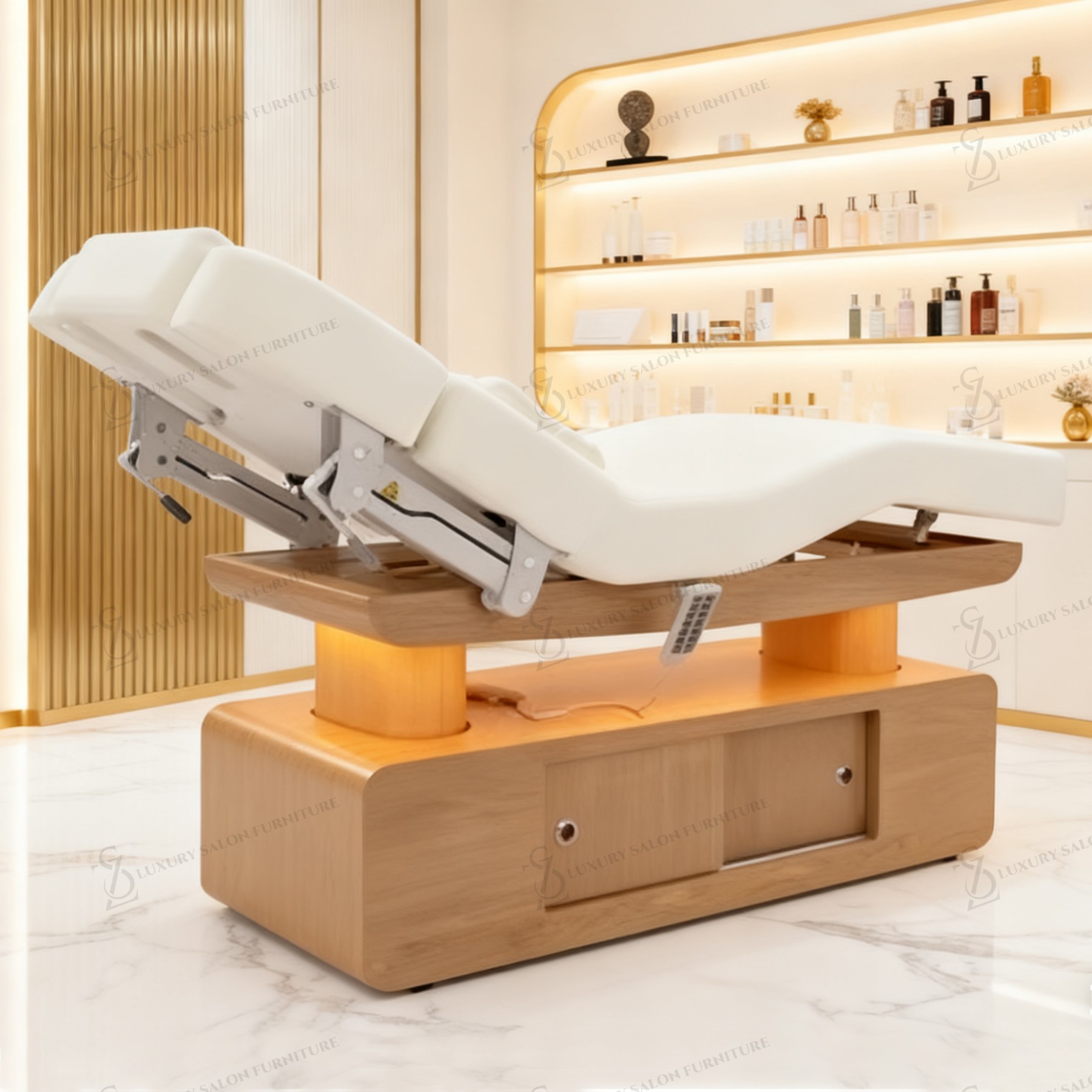 Lit de beauté rose de luxe à 3 - Spa Wellness Salon avis et prix